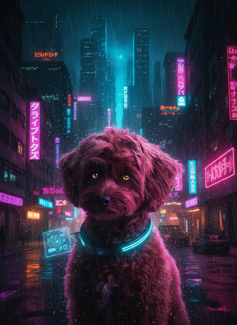 Cyberpunk pet portrait example
