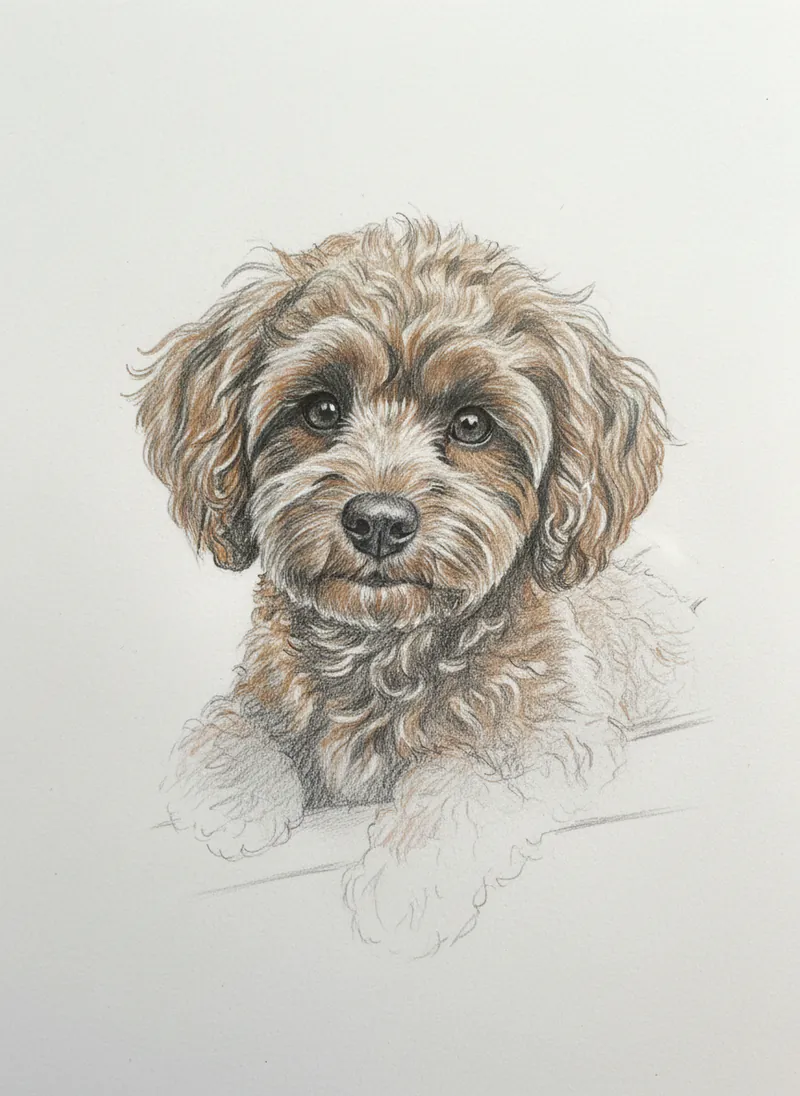 Pencil Sketch pet portrait example