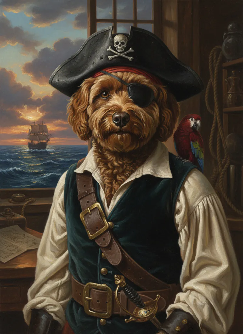 Pirate pet portrait example