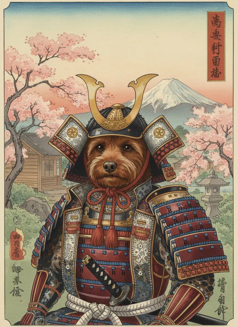 Samurai pet portrait example