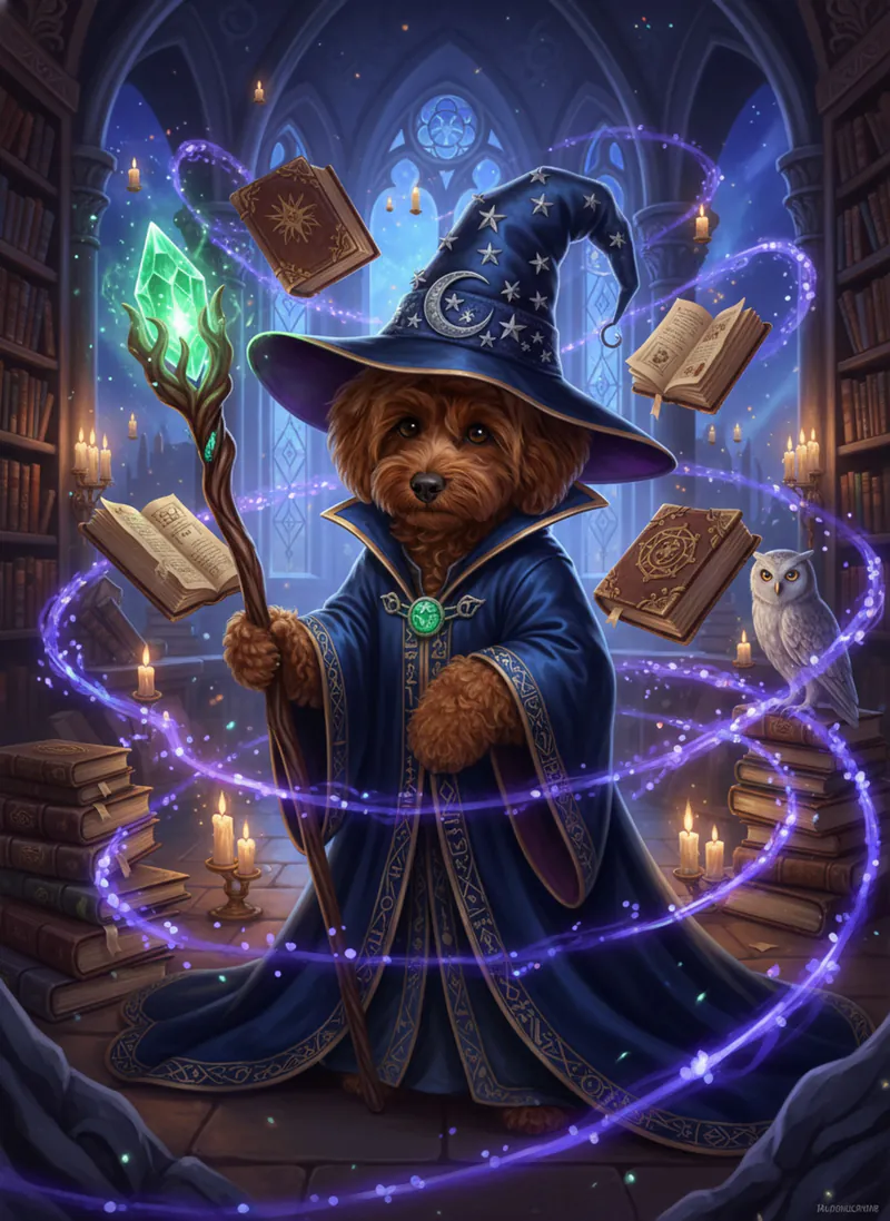 Wizard pet portrait example